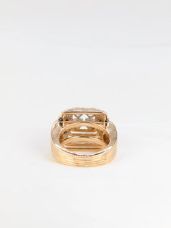 Bague vintage pyramidale en or 18k et diamants - 1950 - Castafiore