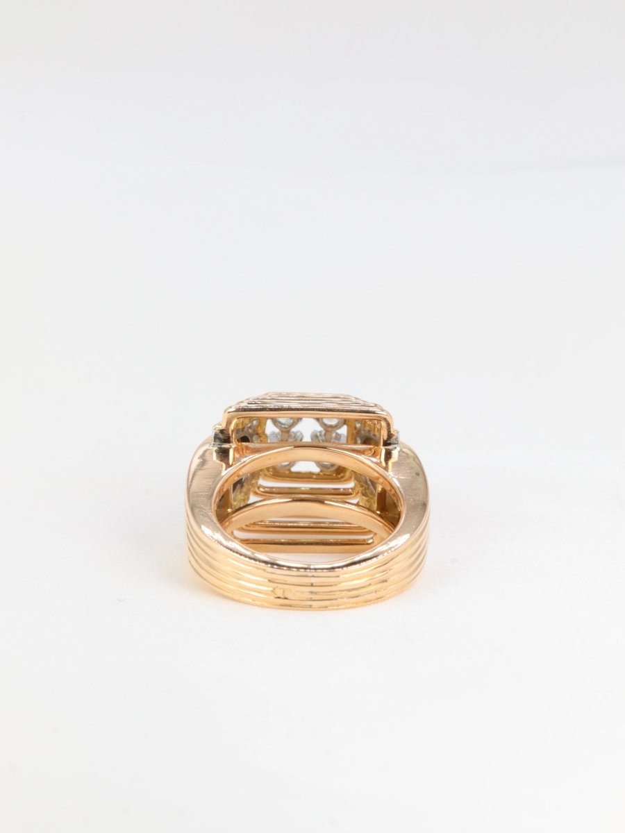 Bague vintage pyramidale en or 18k et diamants - 1950 - Castafiore