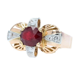 Bague vintage rubis et diamants - Castafiore
