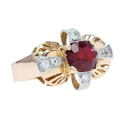 Bague vintage rubis et diamants - Castafiore