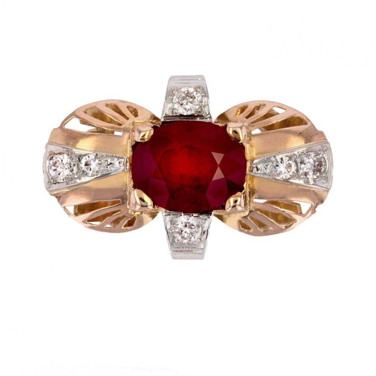 Bague vintage rubis et diamants - Castafiore