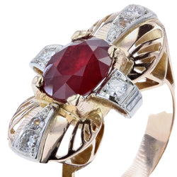 Bague vintage rubis et diamants - Castafiore