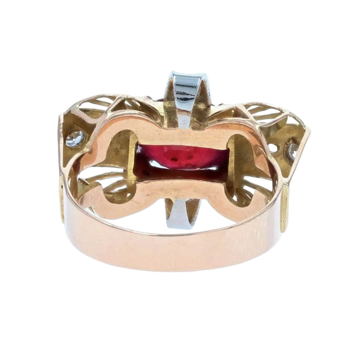 Bague vintage rubis et diamants - Castafiore