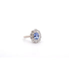 Bague vintage saphir de Ceylan 1,58cts et diamants - Castafiore