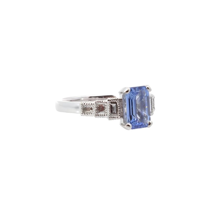 Bague vintage saphir et diamants - Castafiore