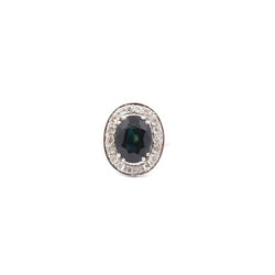 Bague vintage saphir et diamants en or 18k - Castafiore