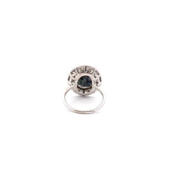 Bague vintage saphir et diamants en or 18k - Castafiore