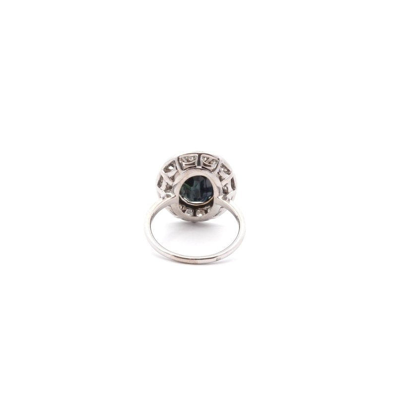 Bague vintage saphir et diamants en or 18k - Castafiore