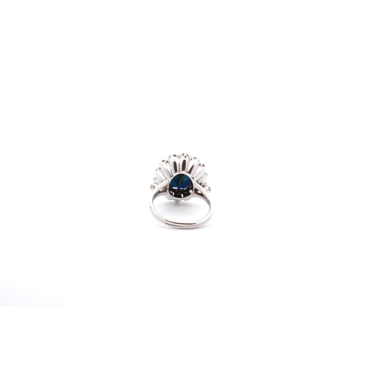 Bague vintage saphir et diamants en or 18k - Castafiore