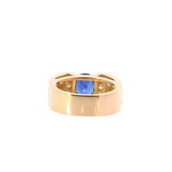 Bague vintage saphir et diamants en or jaune 18k - Castafiore