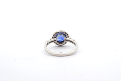 Bague vintage saphir et diamants en platine - Castafiore