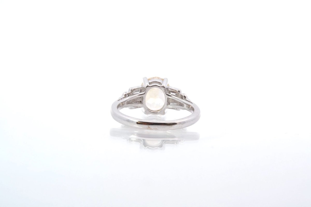 Bague vintage saphir jaune et diamants - Castafiore
