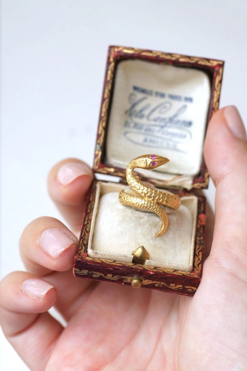 Bague vintage serpent enroulé or jaune - Castafiore