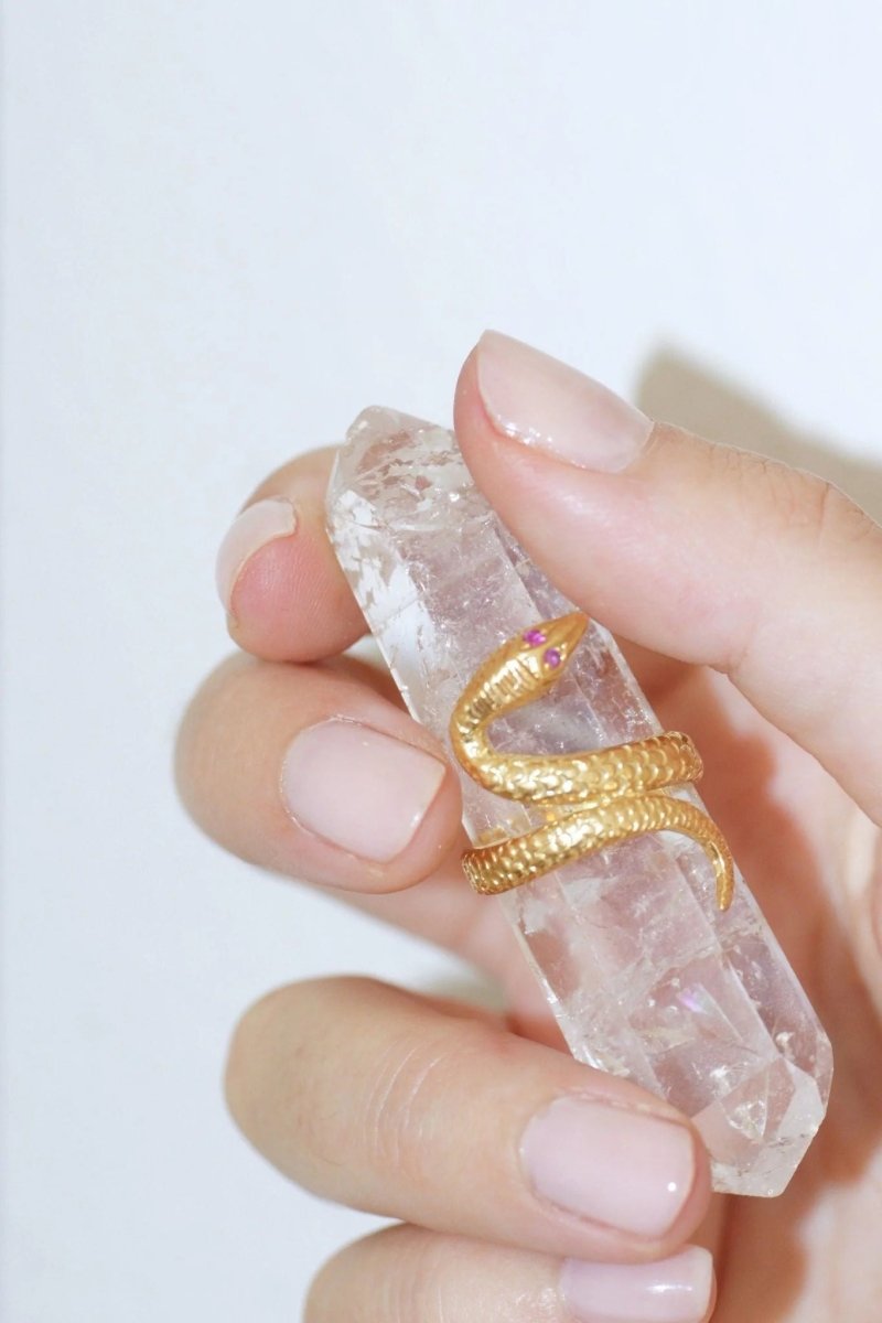 Bague vintage serpent enroulé or jaune - Castafiore