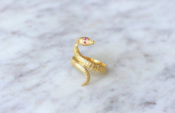 Bague vintage serpent enroulé or jaune - Castafiore