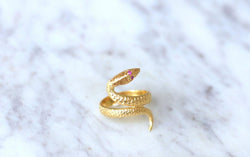 Bague vintage serpent enroulé or jaune - Castafiore