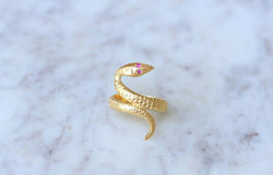 Bague vintage serpent enroulé or jaune - Castafiore