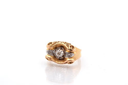 Ring vintage tank diamonds in 18k gold
