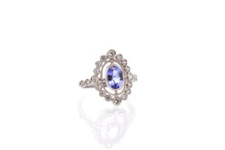 Bague vintage tanzanite et diamants en or - Castafiore