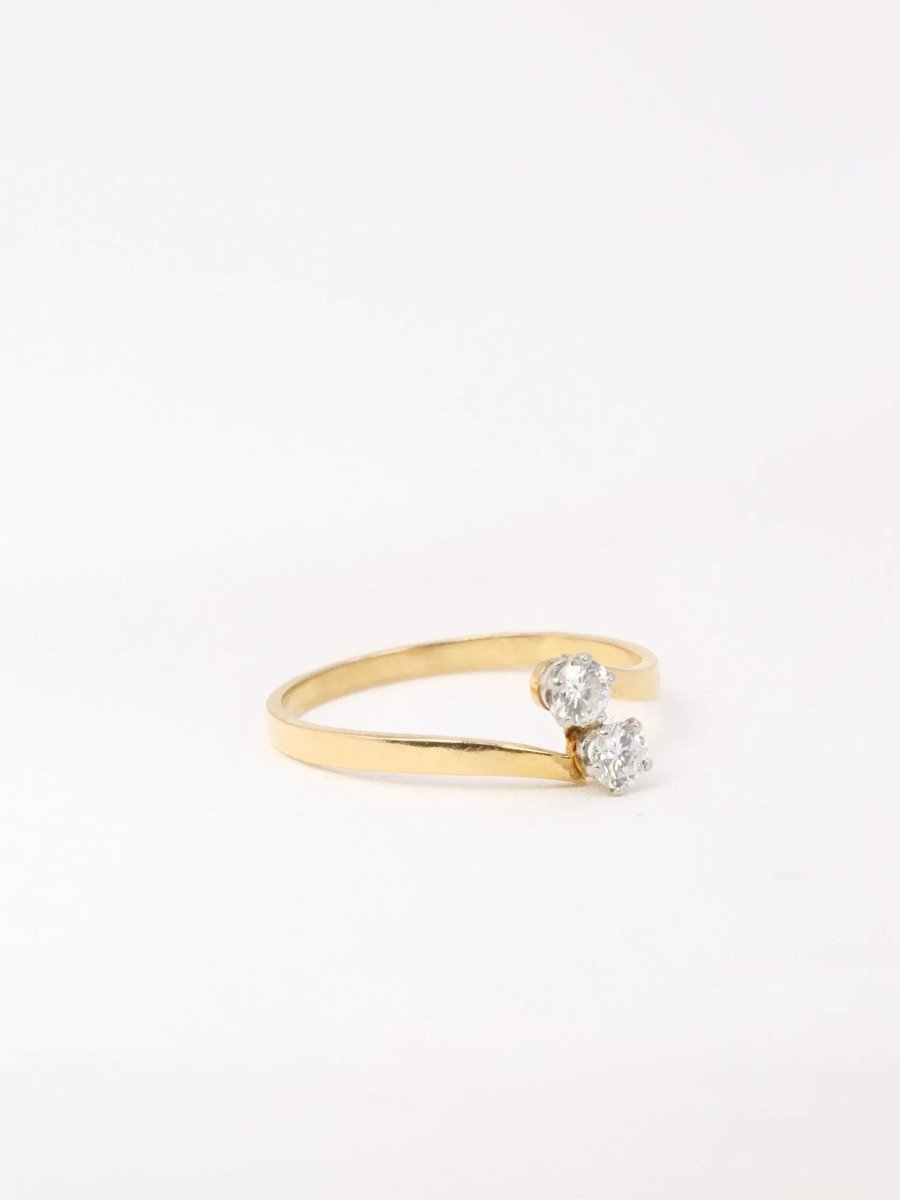Bague vintage toi et moi en or jaune et diamants - Castafiore