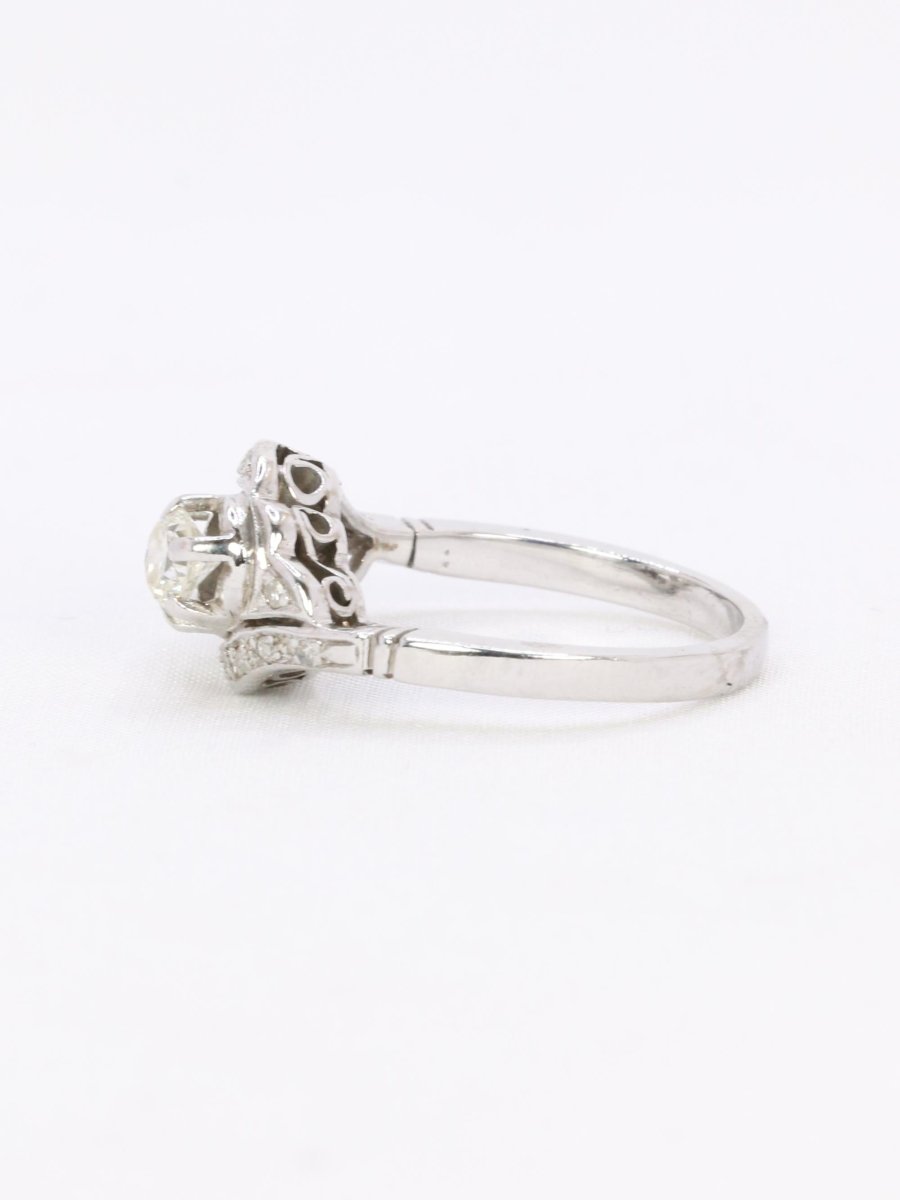 Bague vintage toi et moi or blanc diamants - Castafiore