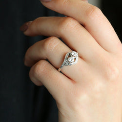 Bague vintage toi et moi or blanc diamants - Castafiore