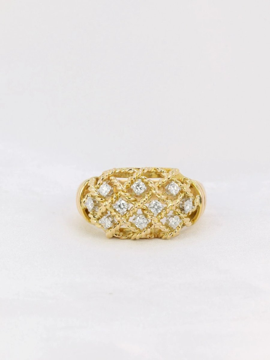 Bague vintage torsadés diamants - Castafiore