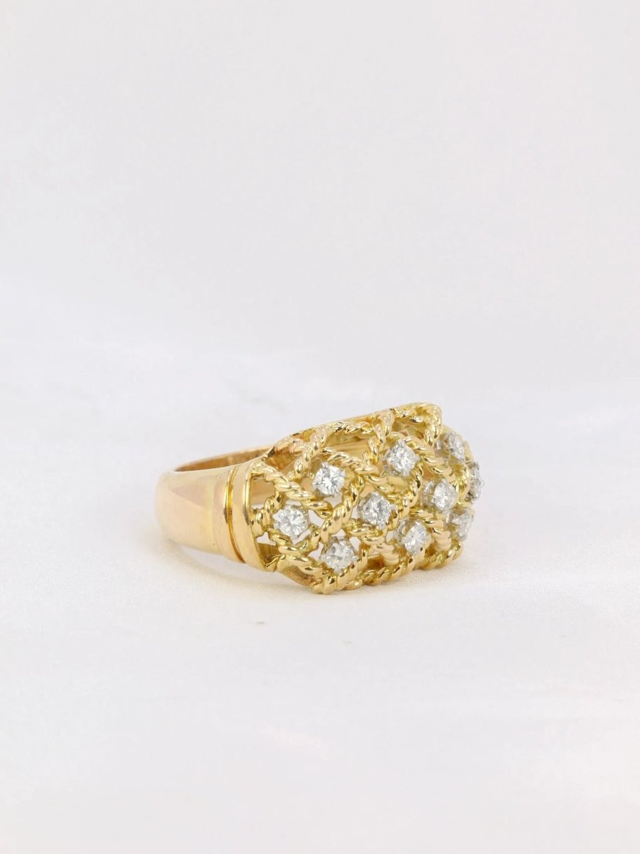Bague vintage torsadés diamants - Castafiore