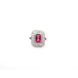 Bague vintage tourmaline et diamants - Castafiore