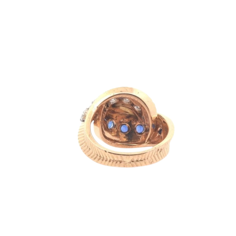 Bague vintage Van Cleef & Arpels diamants et saphirs en or - Castafiore