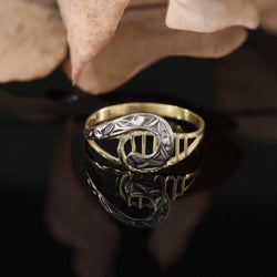 Bague virgule en or jaune et or blanc et diamant - Castafiore