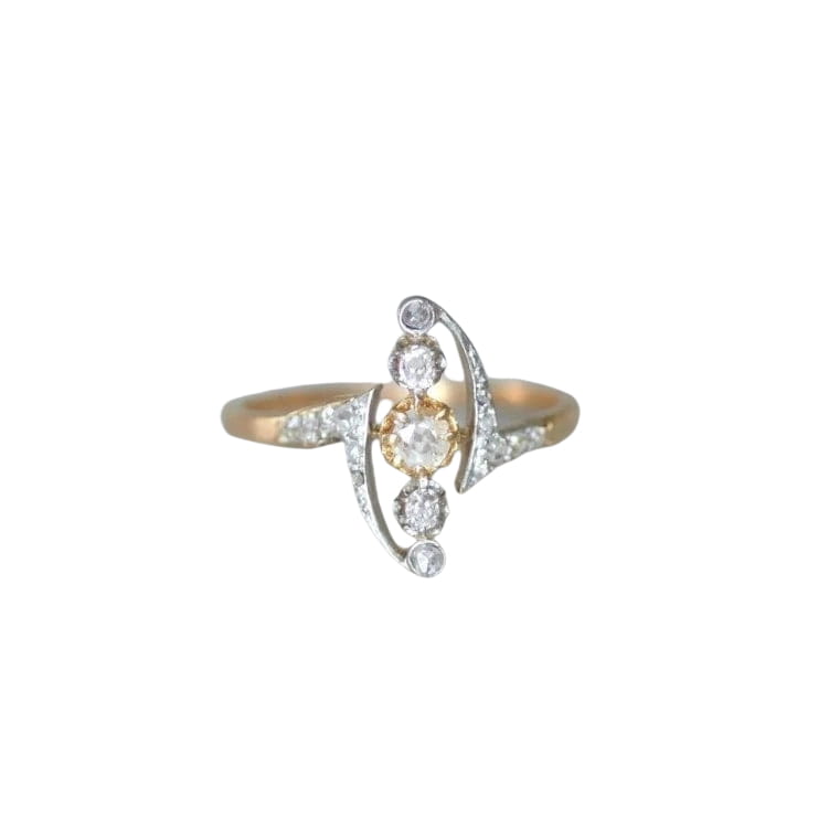 Bague Volutes diamants Belle Epoque - Castafiore