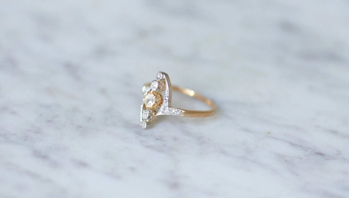 Bague Volutes diamants Belle Epoque - Castafiore