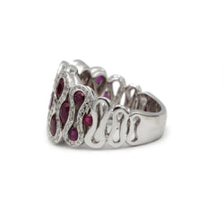 Bague WASKOLL "Wave" en rubis et diamants - Castafiore