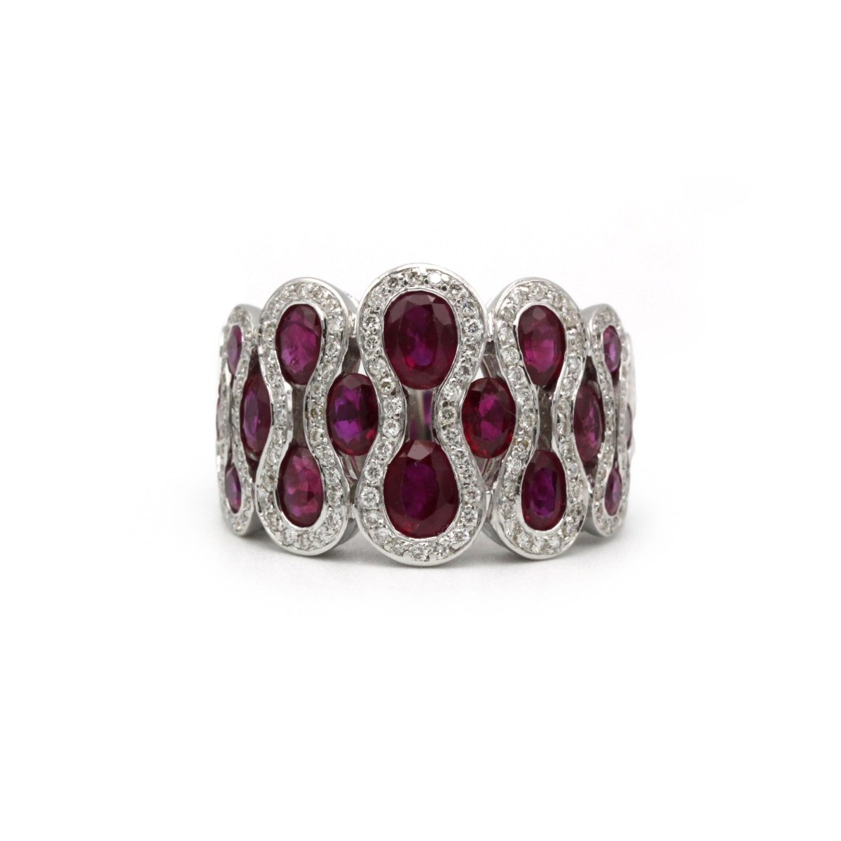 Bague WASKOLL "Wave" en rubis et diamants - Castafiore