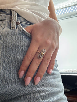 Bague XIXème - Or, perle et diamants - Castafiore