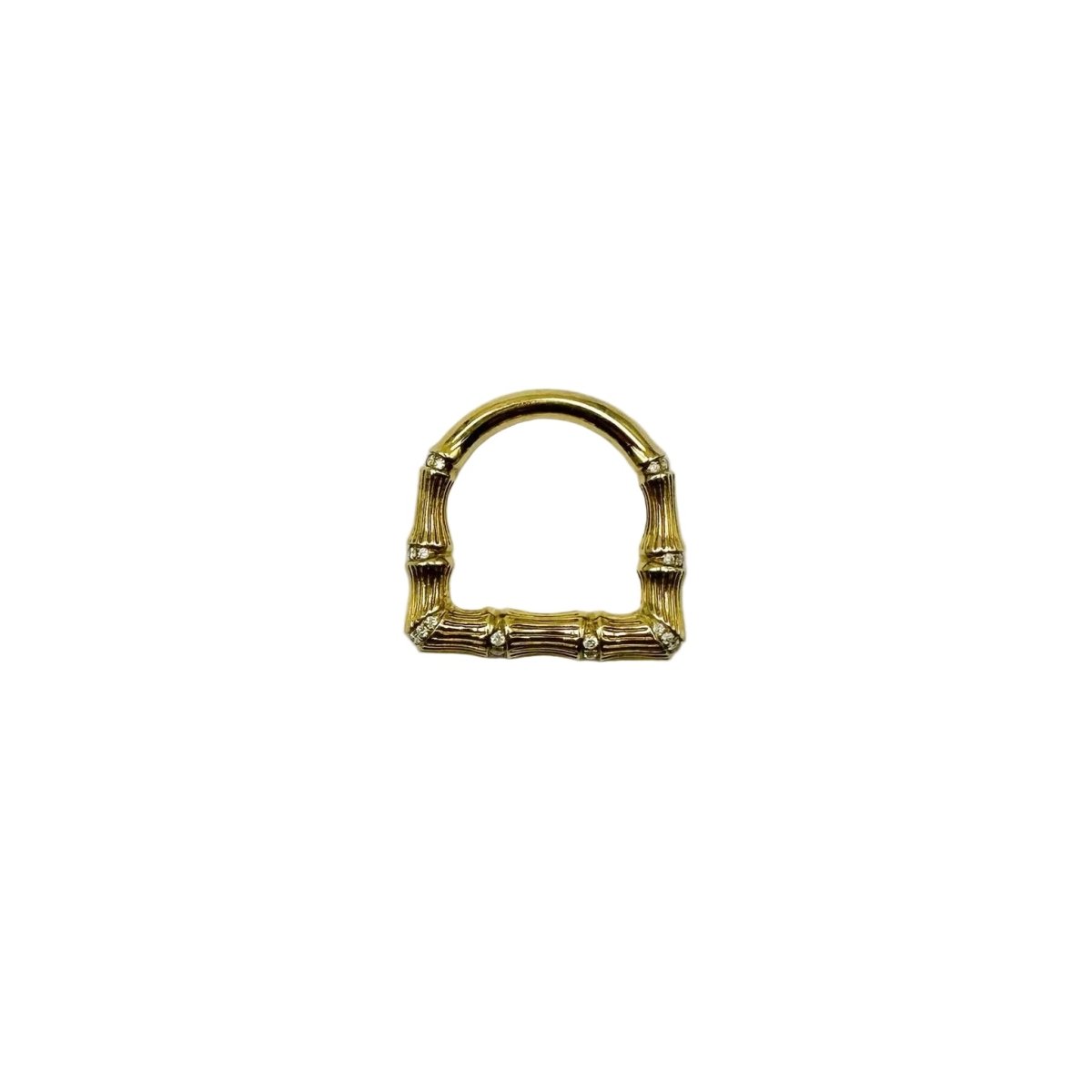 Bague YVONNE LÉON "Bambou" en or jaune et diamants - Castafiore