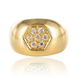 BagueJonc en or jaune et diamants - Castafiore