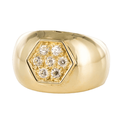 BagueJonc en or jaune et diamants - Castafiore