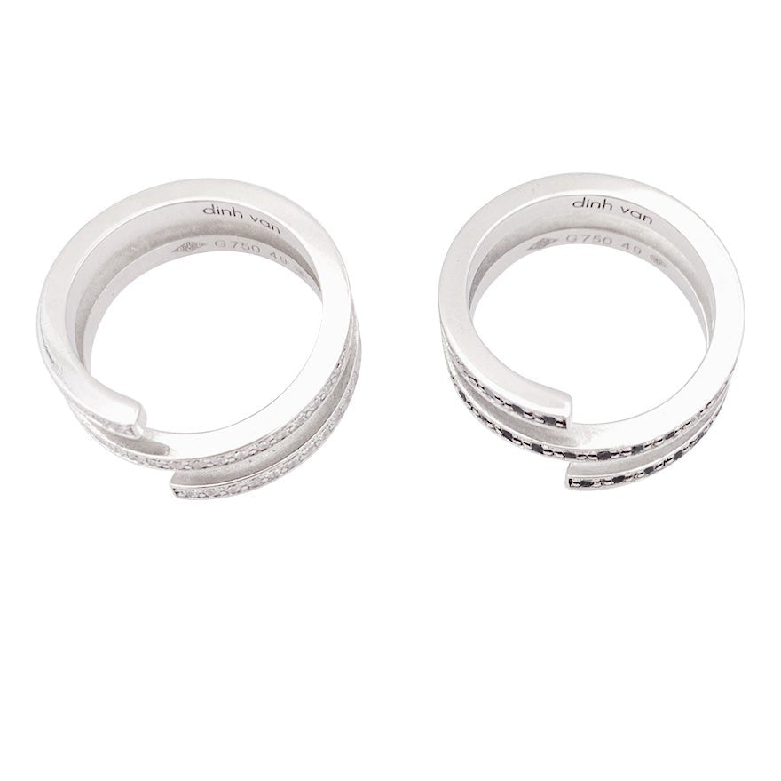 Bagues DINH VAN "Spirale" en or blanc et diamant - Castafiore