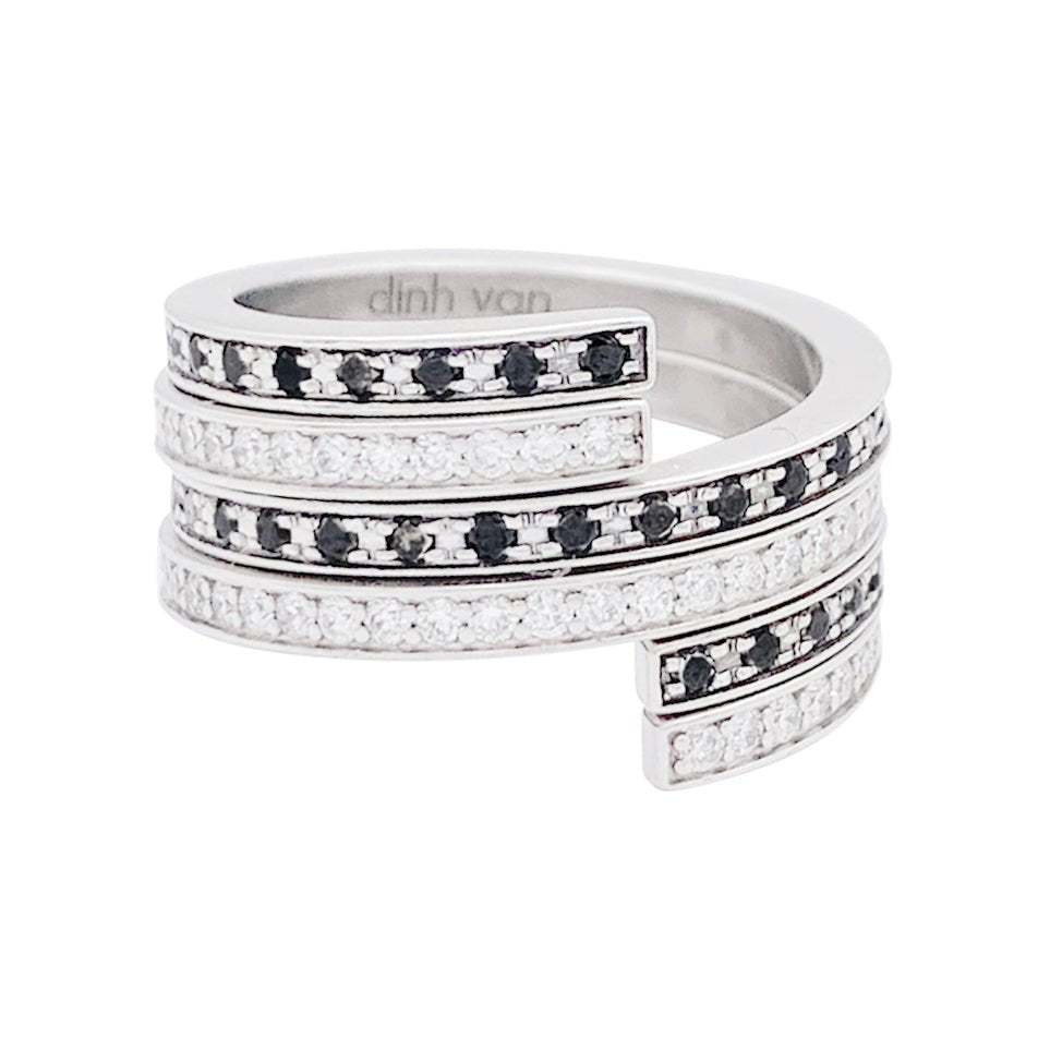 Bagues DINH VAN "Spirale" en or blanc et diamant - Castafiore