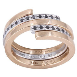 Bagues DINH VAN "Spirale" en or blanc, or jaune, argent et diamant - Castafiore