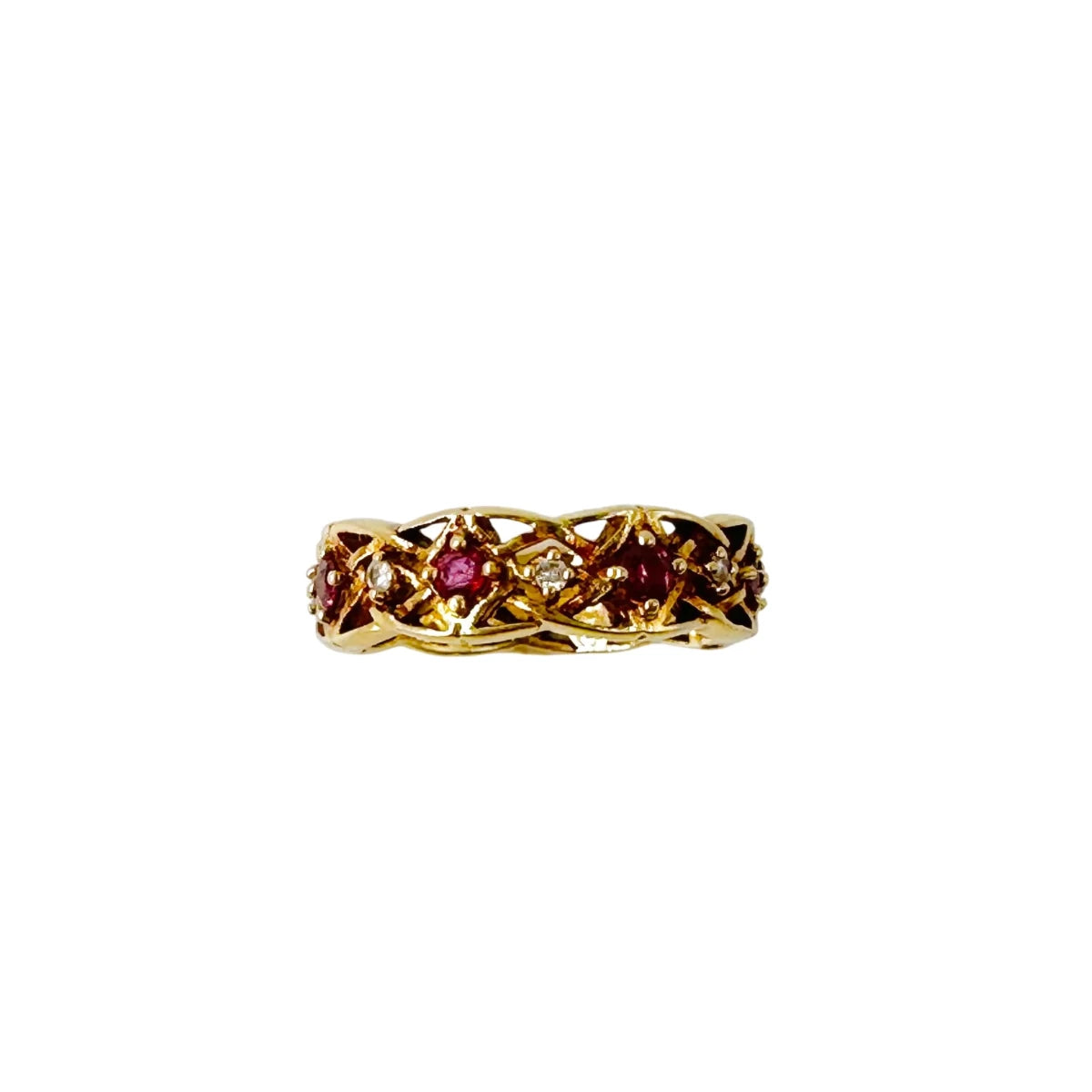 Bangue Jonc GIVENCHY en or jaune, rubis et diamants - Castafiore