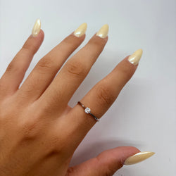White Gold Solitaire Ring with Diamond