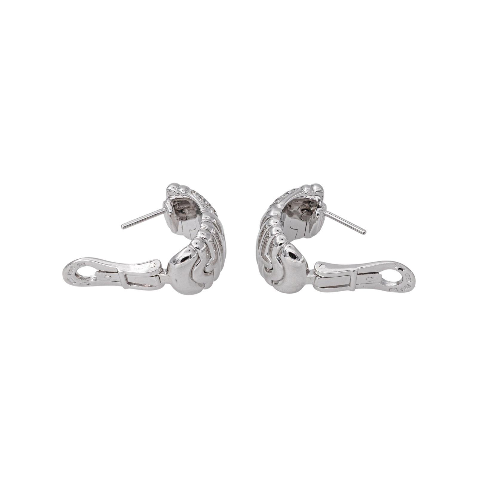 Bulgari Parentesi Earrings, White gold with Diamonds