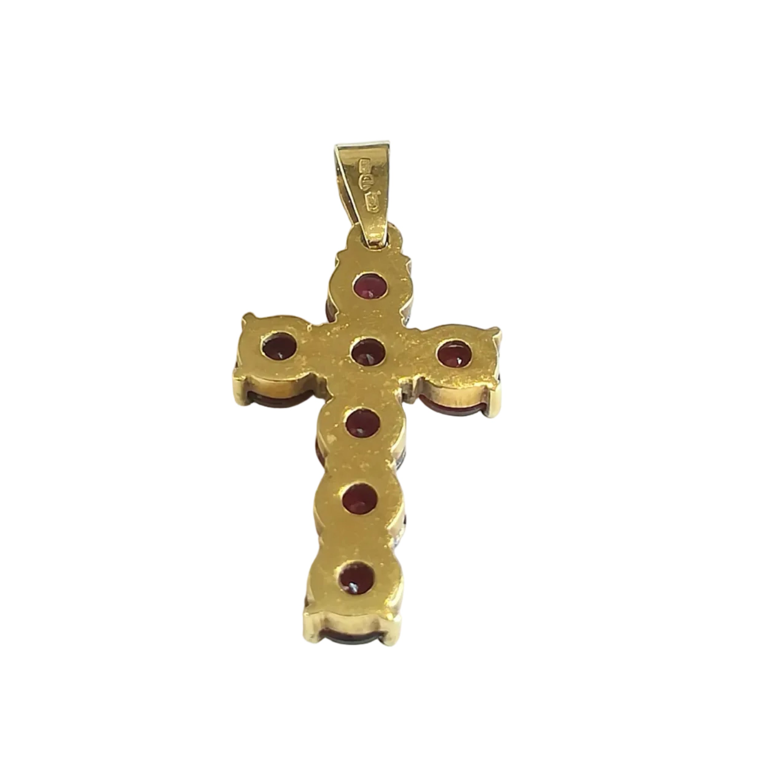 Little Cross Gold Yellow gold Garnets