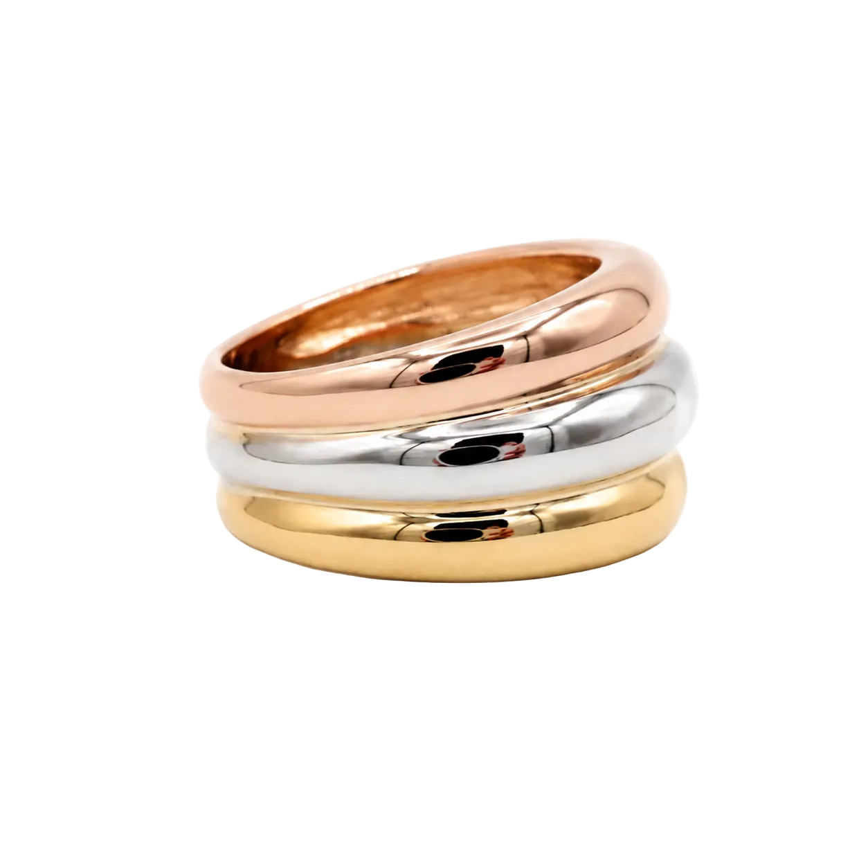 Bague Bandeau en or blanc, or jaune et or rose