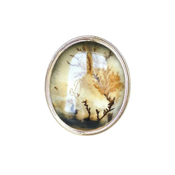 Antique Dendritic Agate Signet Ring in Yellow Gold, 19th century, 1815