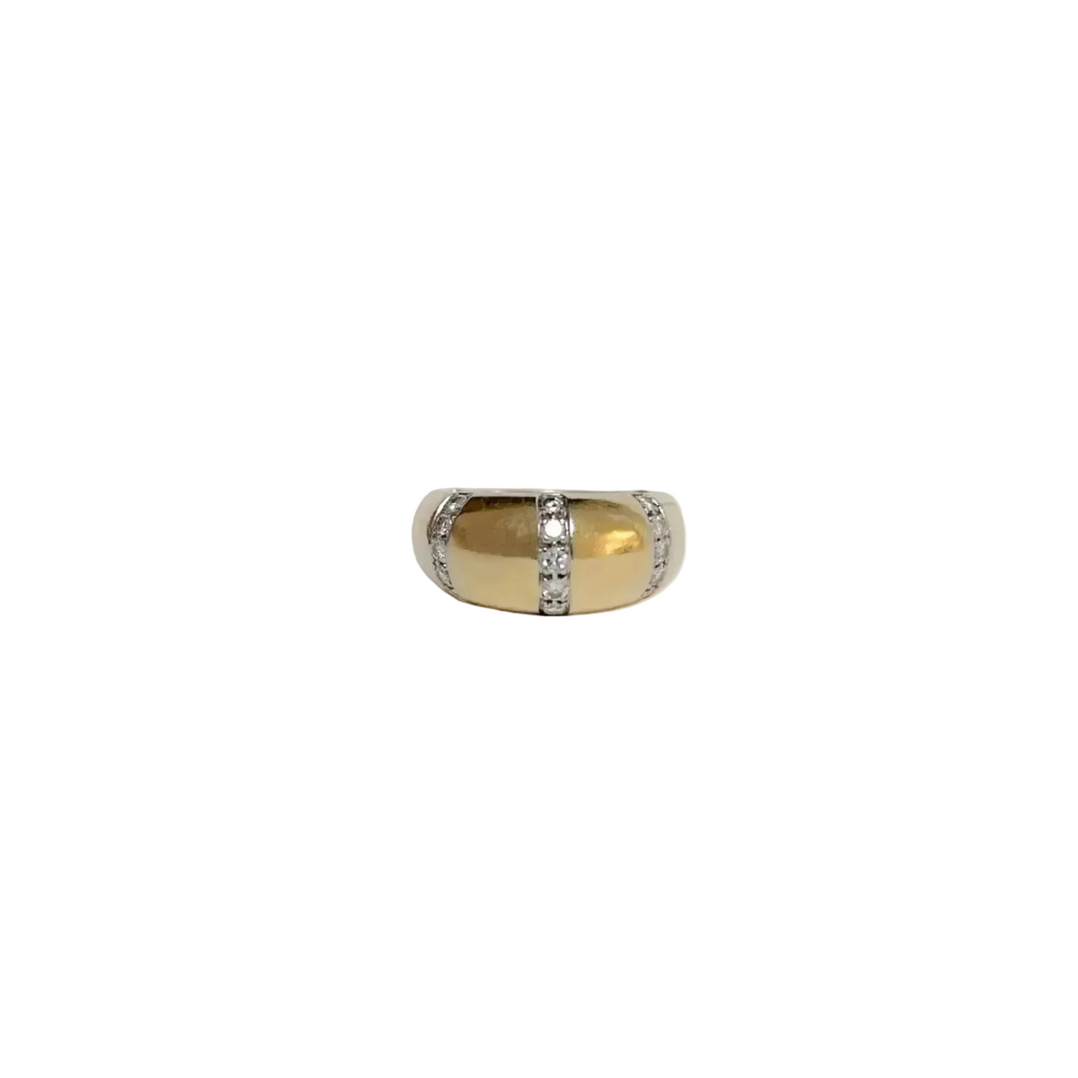 Bague Bandeau en or jaune et diamants