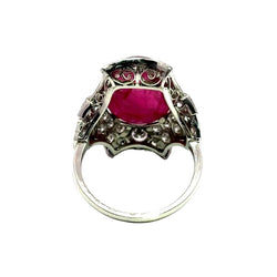 Gold Platinum, Ruby and Diamond Entourage Ring